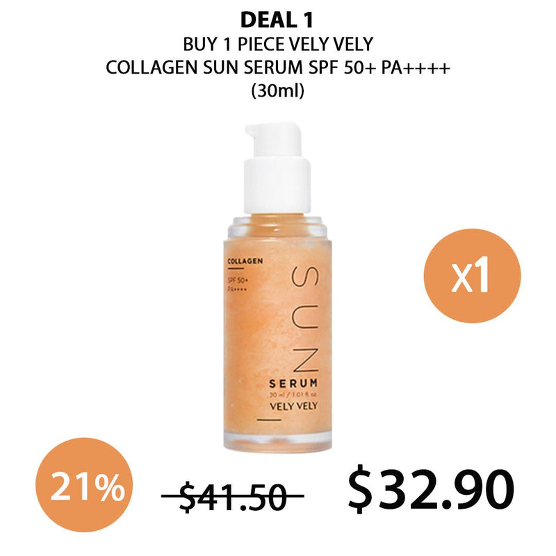 [VELY VELY] Collagen Sun Serum SPF 50+ PA++++ 30ml - COCOMO