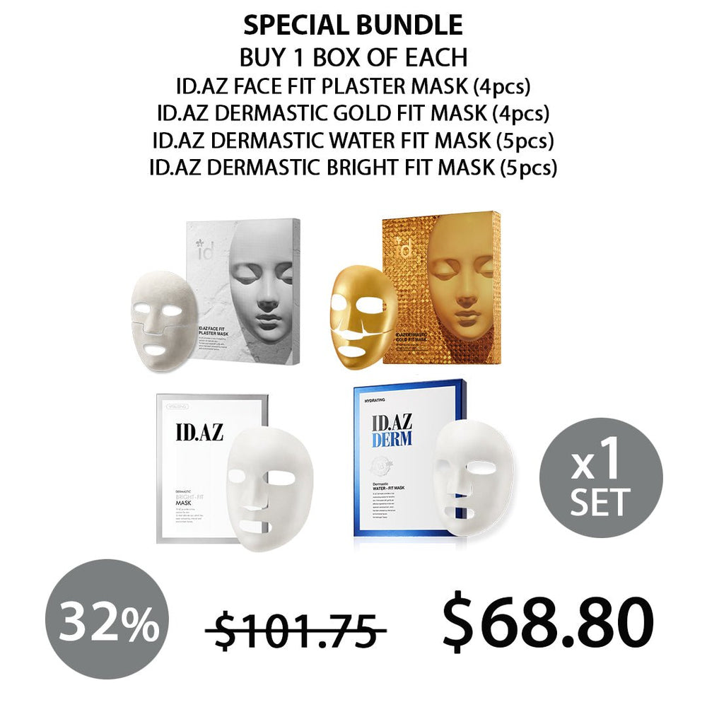 ID.AZ Face Fit Mask Range – Plaster, Gold, Bright & Water Fit