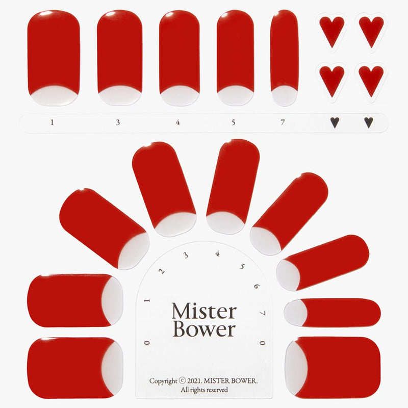 [Mister Bower] Volume Gel Nail - Red French - COCOMO