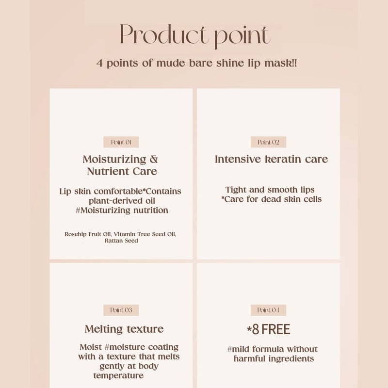 [MUDE] Bare Shine Lip Mask 8g - COCOMO