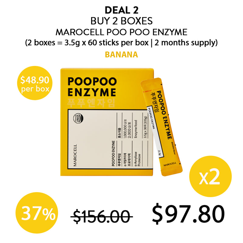 [MAROCELL] Poo Poo Enzyme Banana (1 Box = 3.5g x 30 Sticks)