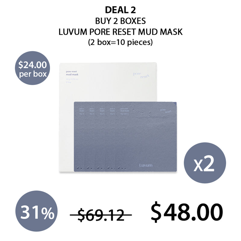 [LUVUM] Pore Reset Mud Mask (1 Box = 5 Masks X 16g)