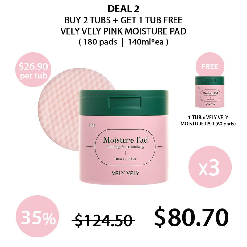 [VELY VELY] Pink Moisture Pad 140ml - COCOMO