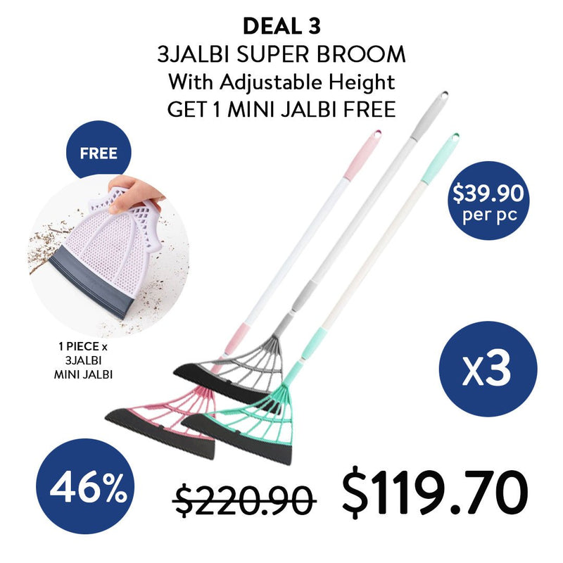 [3JALBI] 3 Sets Super Multi-Functional Broom + Free Mini Jalbi - COCOMO