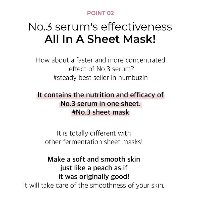 [NUMBUZIN] No.3 Tingle Pore Softening Sheet Mask 4ea - COCOMO