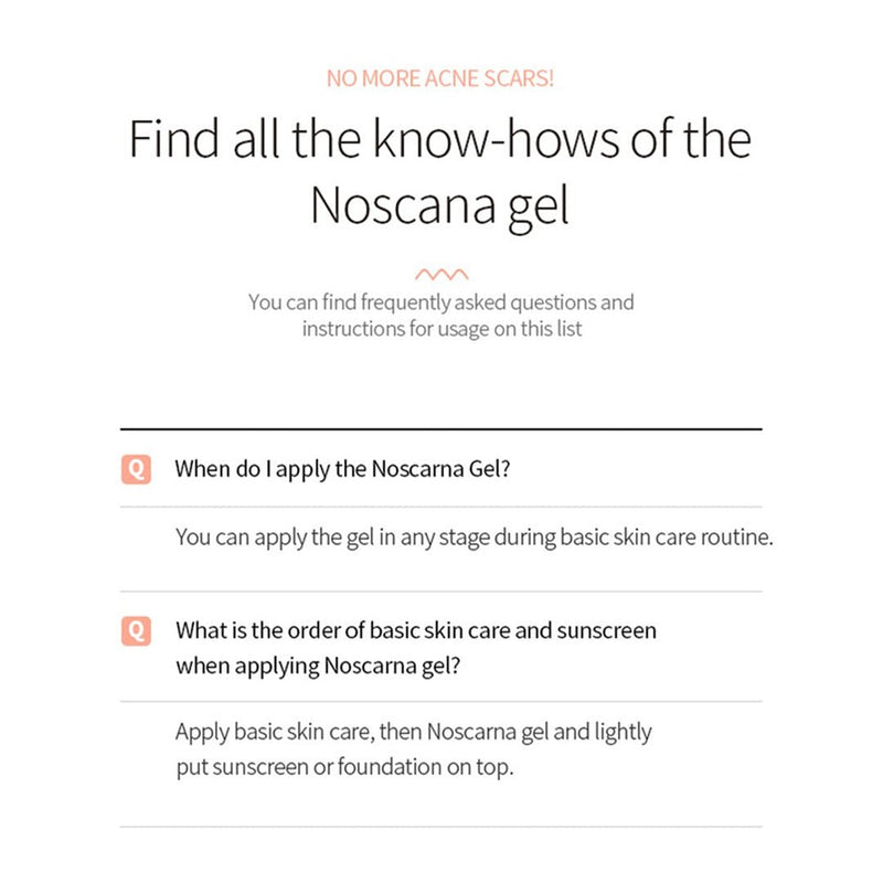 [Noscarna] No.1 Scar Treatment Noscarna® Gel - Removes Acne Blemish Scars 10g / 20g - COCOMO
