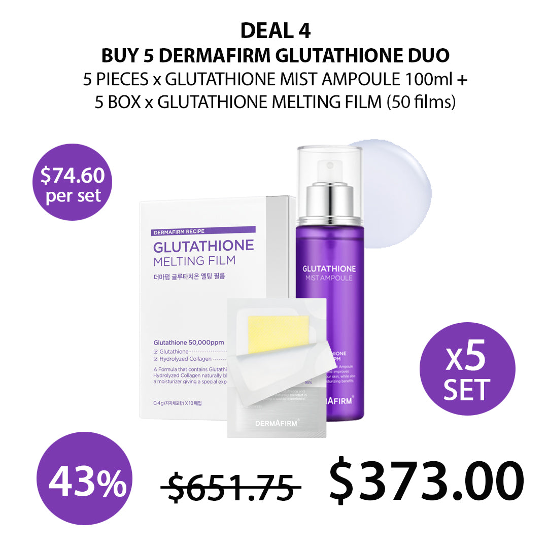 [DERMAFIRM] Glutathione Mist Ampoule & Glutathione Melting Film (BUY 5) DERMAFIRM GLUTATHIONE MIST AMPOULE + (BUY 5) GLUTATHIONE MELTING FILM