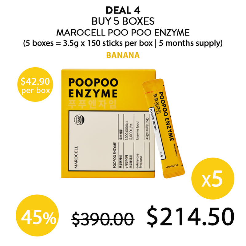 [MAROCELL] Poo Poo Enzyme Banana (1 Box = 3.5g x 30 Sticks)