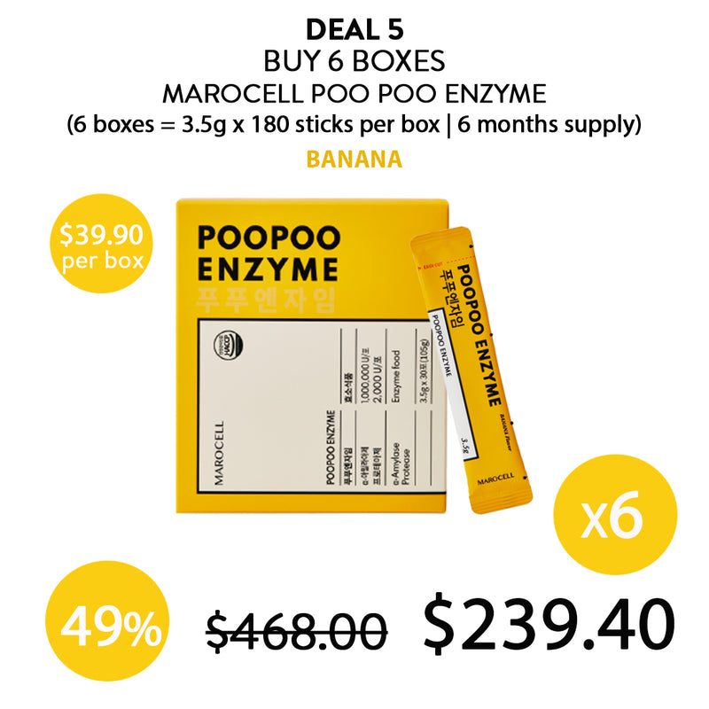 [MAROCELL] Poo Poo Enzyme Banana (1 Box = 3.5g x 30 Sticks)