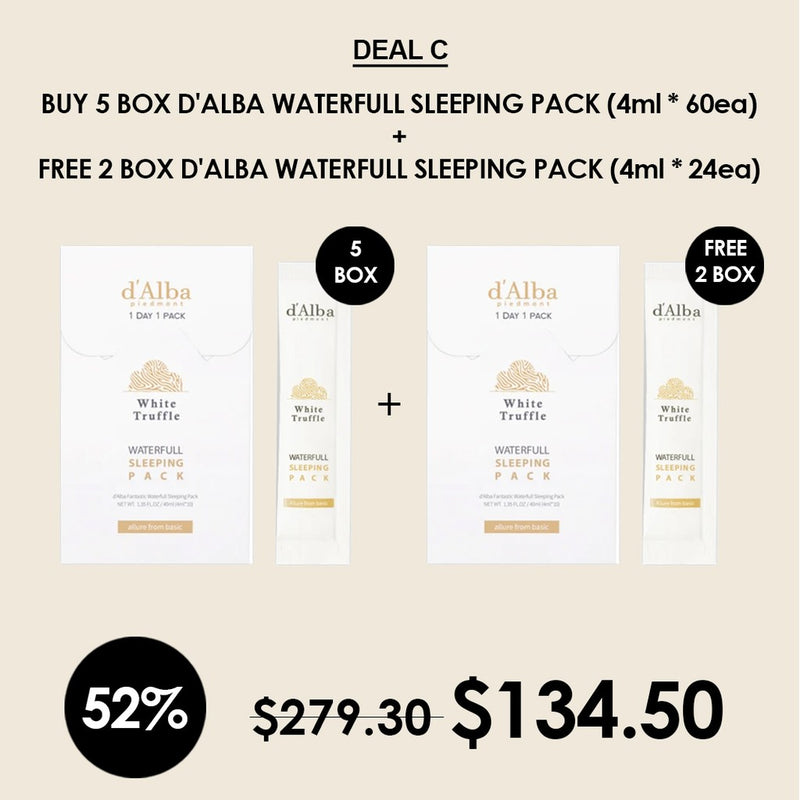 [D'ALBA] Waterfull Fantastic Sleeping Pack (1 Box = 4ml X 12 Packs)