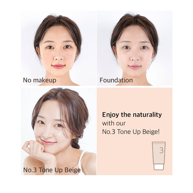 [NUMBUZIN] No.3 Porcelain Base-skip Tone Up Beige SPF 50+ PA++++ 50ml - COCOMO