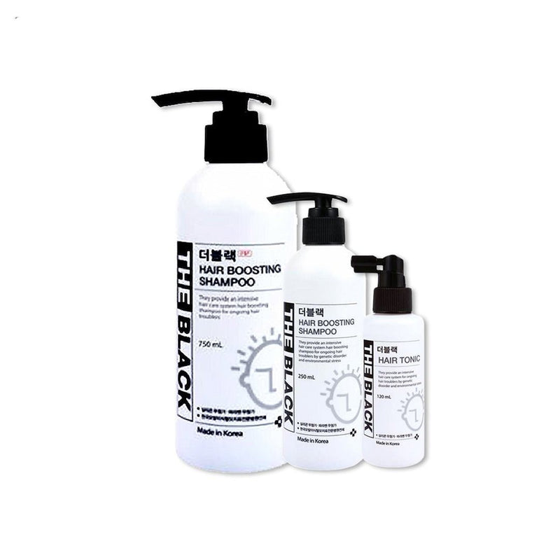 [THE BLACK] (1 PCS)250ml Shampoo+(1 PCS)750ml Shampoo+(1 PCS)Hair Tonic120ml + FREE (4 PCS) Sachet + Avocamo Brush - COCOMO
