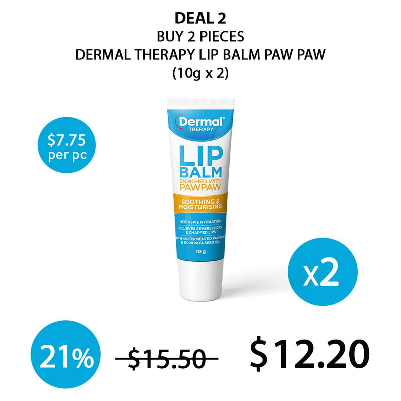 [DERMAL THERAPY] Lip Balm Enriched with Pawpaw 10g