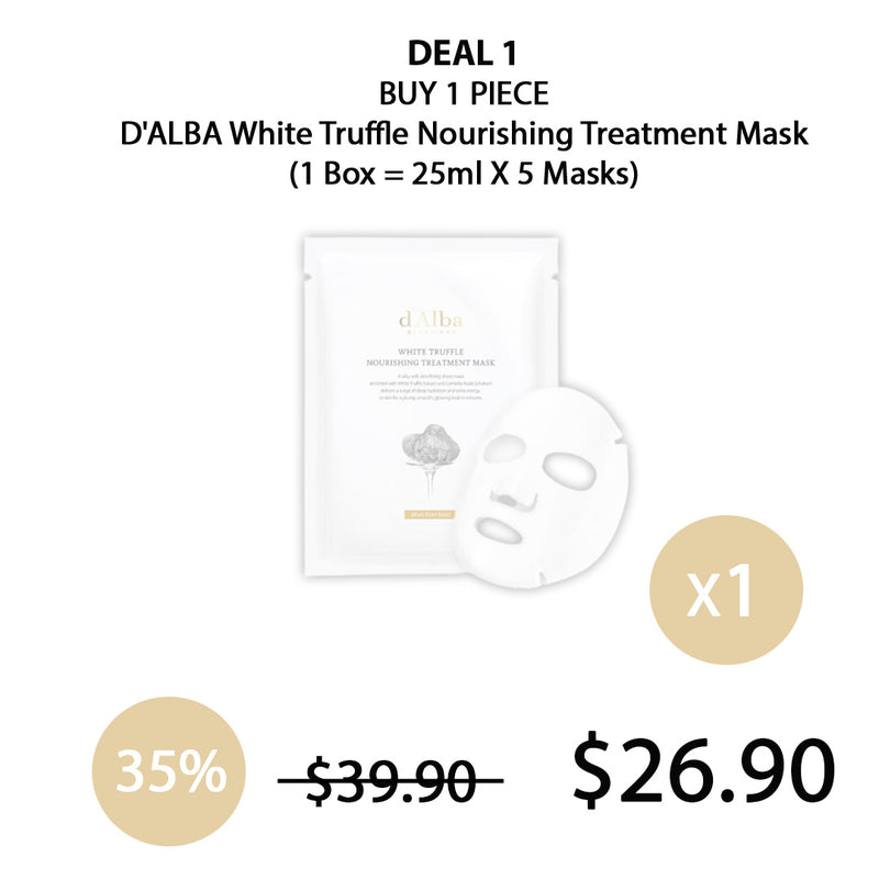 [D'ALBA] White Truffle Nourishing Treatment Mask (1 Box = 25ml X 5 Masks)