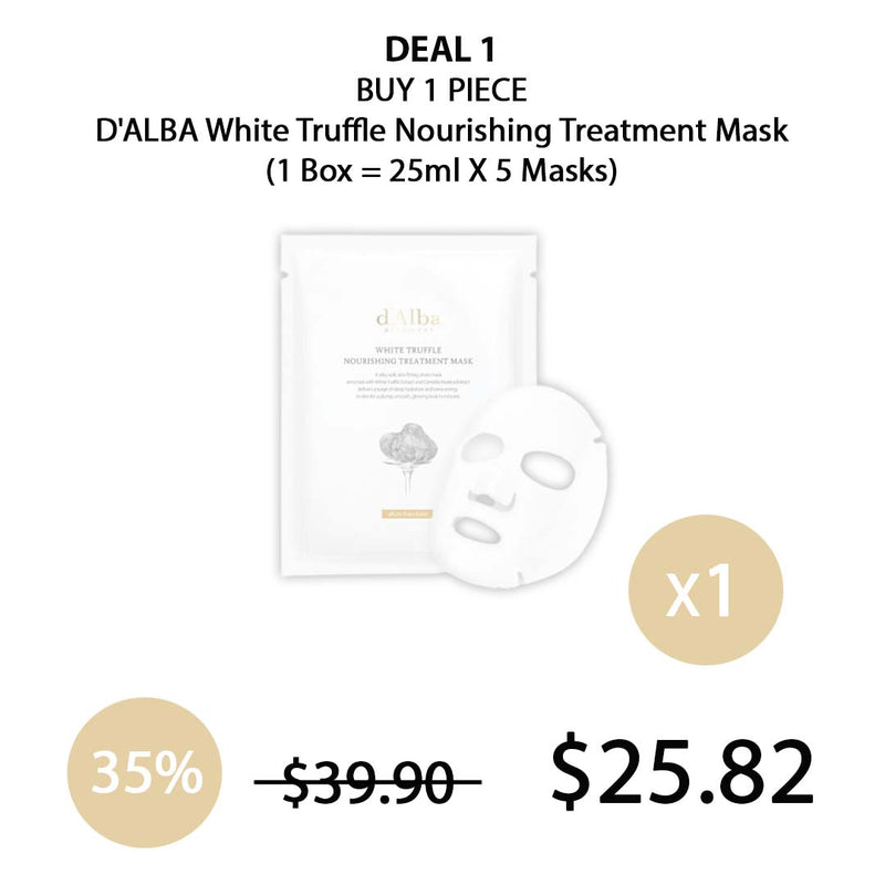 [D'ALBA] White Truffle Nourishing Treatment Mask (1 Box = 25ml X 5 Masks)