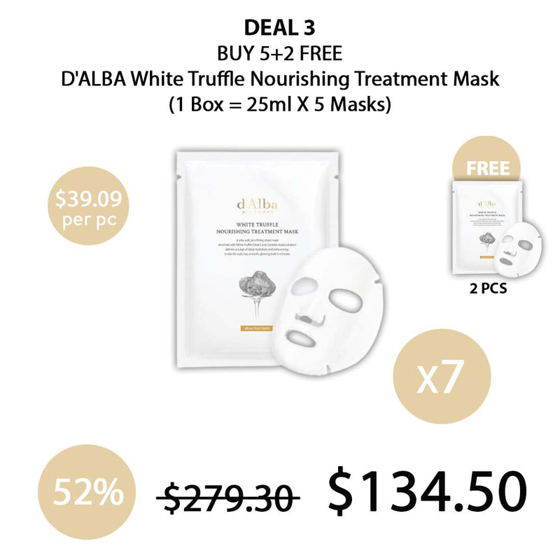 [D'ALBA] White Truffle Nourishing Treatment Mask (1 Box = 25ml X 5 Masks)