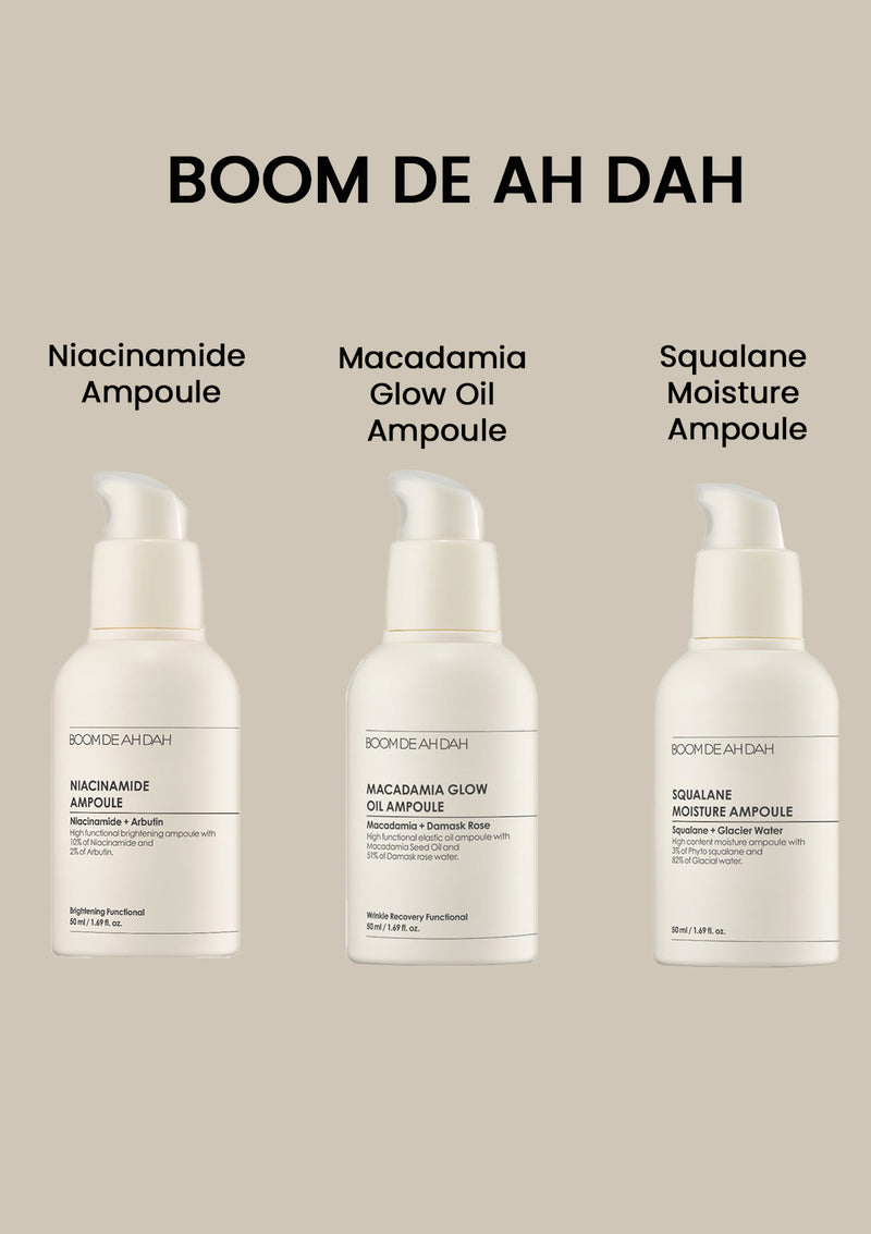 [Boom De Ah Dah]  Niacinamide Ampoule | Squalane Moisture Ampoule Macadamia Glowing Oil Ampoule 50ml