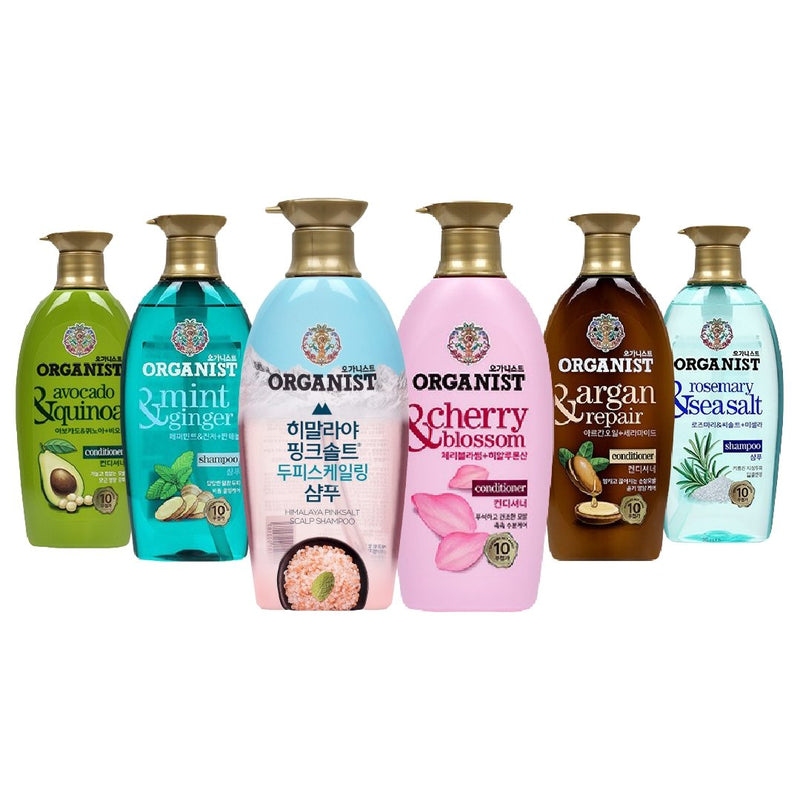 [Organist] [Bundle of 4] Natural Healing Therapy Shampoo/Argan/Himalaya/Peppermint/Avocado/Cherry/Rosemary 500 - COCOMO