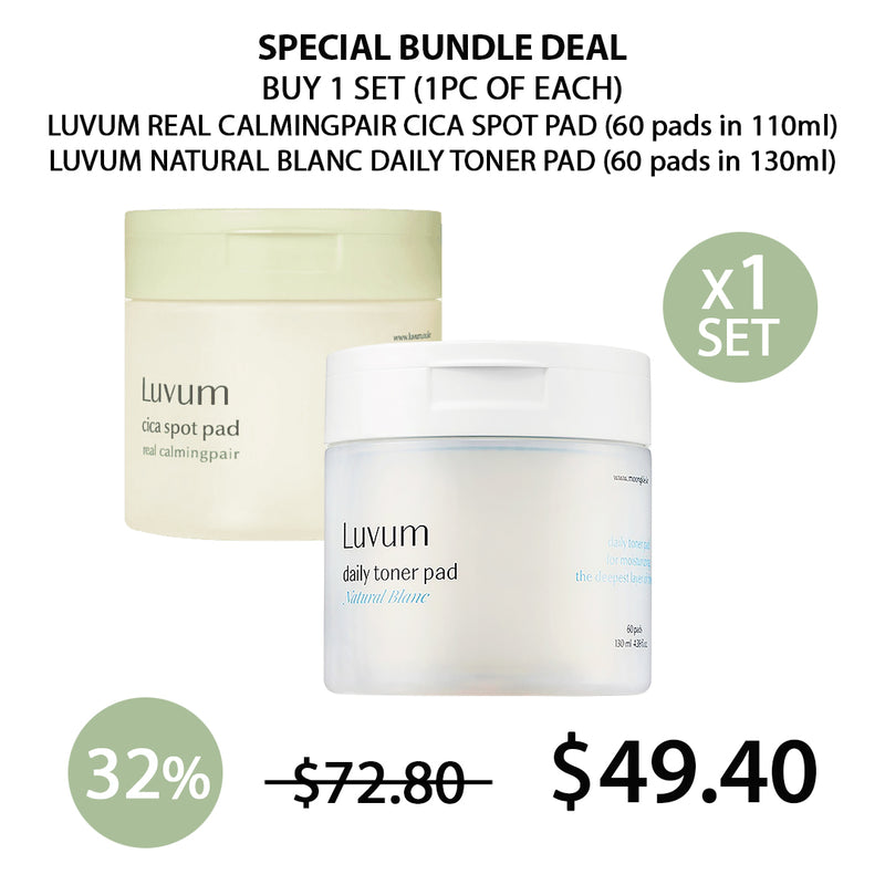 [LUVUM] Real Calmingpair Cica Spot Pad | Natural Blanc Daily Toner Pad