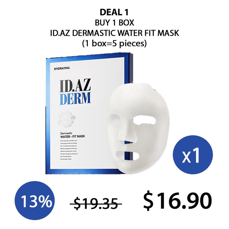 [ID.AZ] Face Fit Plaster Mask | Dermastic Gold Fit Mask | Dermastic Water Fit Mask | Dermastic Bright Fit Mask - COCOMO