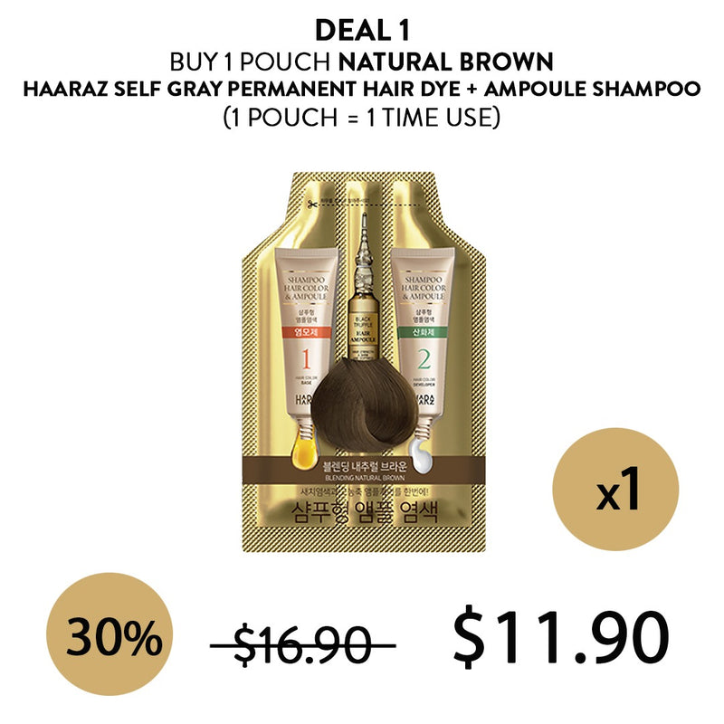 [Haaraz] 5 min permanent hair dye ampoule shampoo - COCOMO