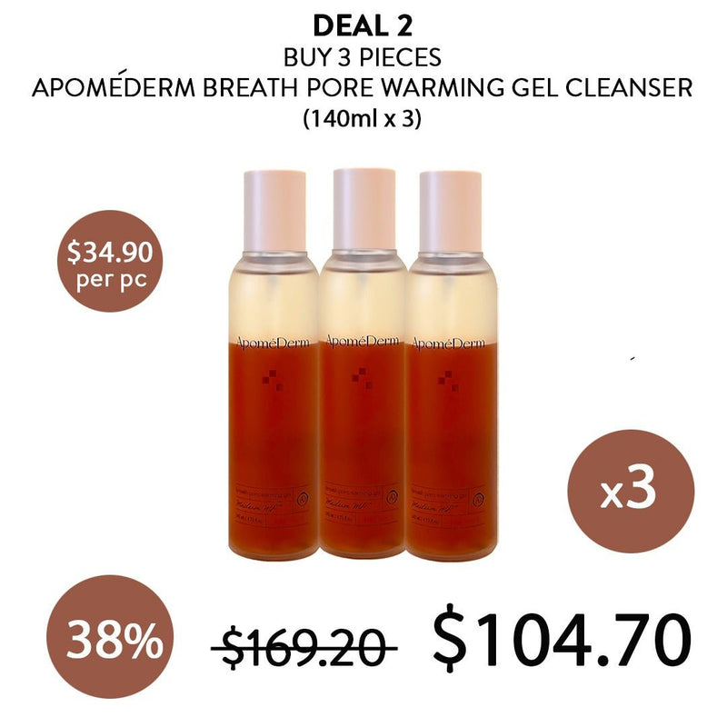 [APOMEDERM] Breath Pore Warming Gel Cleanser 140ml - COCOMO