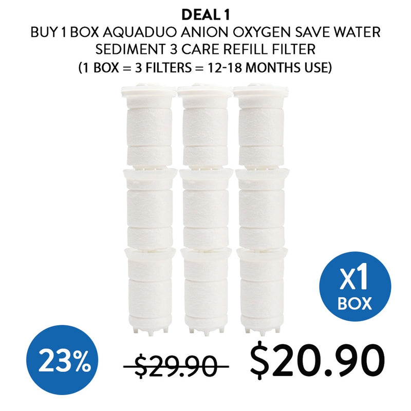 [AQUADUO]  Anion Oxygen Save Water Regular Sediment Refill 1st Stage Filter | 3rd Stage Filter