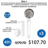 [AQUADUO] Anion Oxygen Save Water Showerhead Set