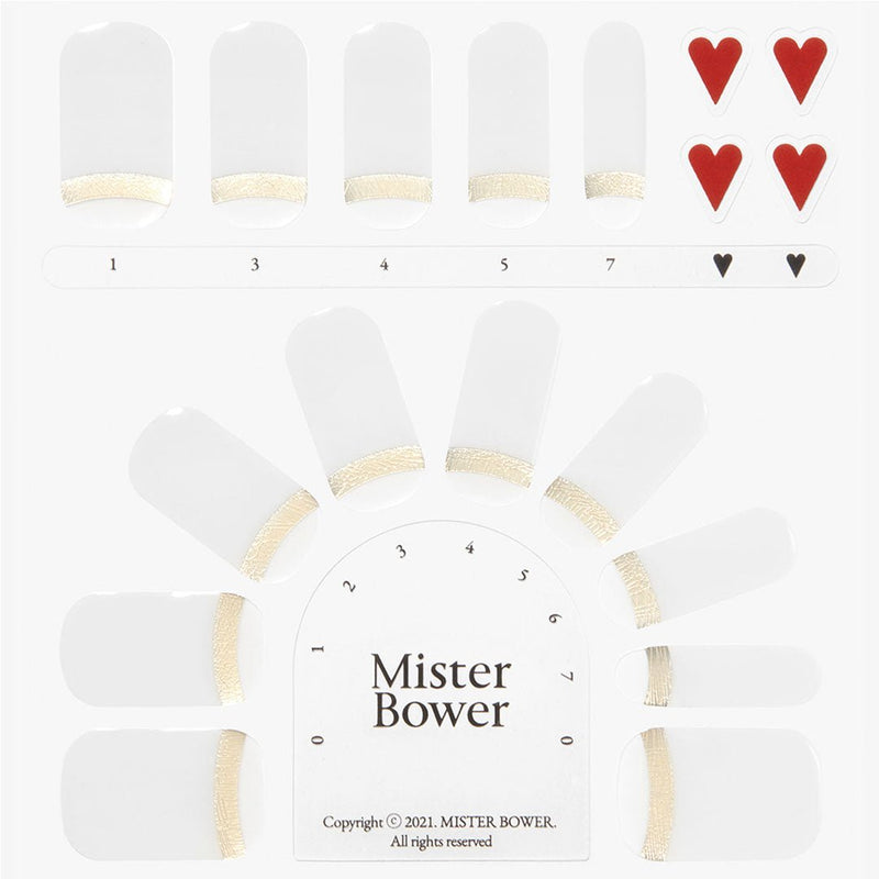 [Mister Bower] Volume Gel Nail – Gold French - COCOMO