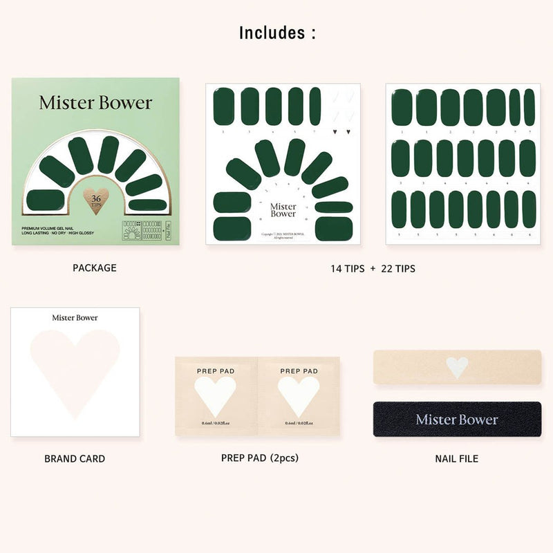 [Mister Bower] Volume Gel Nail – Moss Green - COCOMO