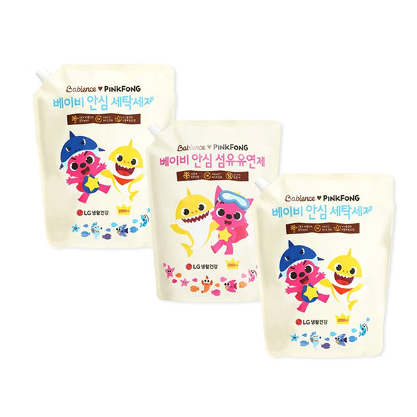 [BABIENCE] Pinkfong Antibacterial Detergent & Softener Refill 2200ml x 3 - COCOMO