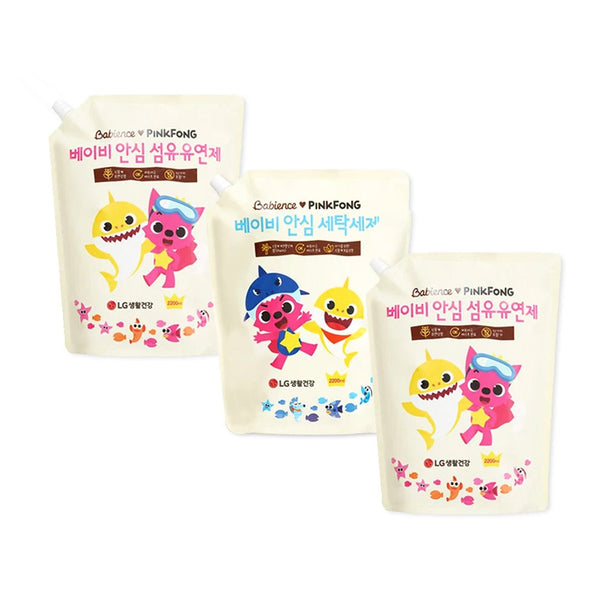 [BABIENCE] Pinkfong Antibacterial Detergent & Softener Refill 2200ml x 3 - COCOMO