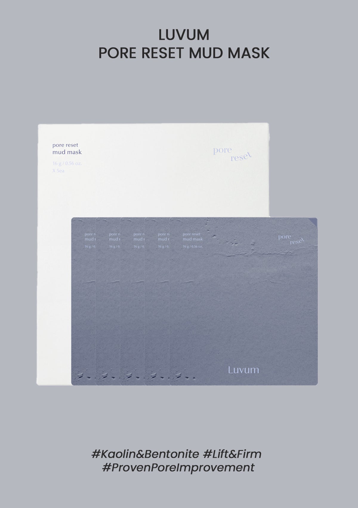 CLEARANCE SALE - [LUVUM] Pore Reset Mud Mask (1 Box = 5 Masks X 16g)