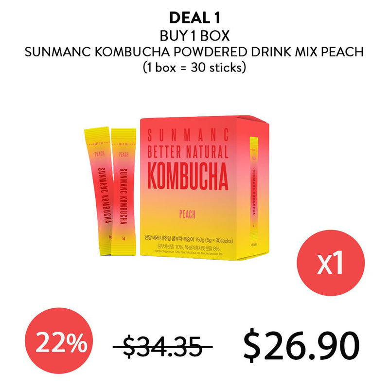 [SUNMANC] Tea For Better Life Kombucha - Peach 5g x 30sticks